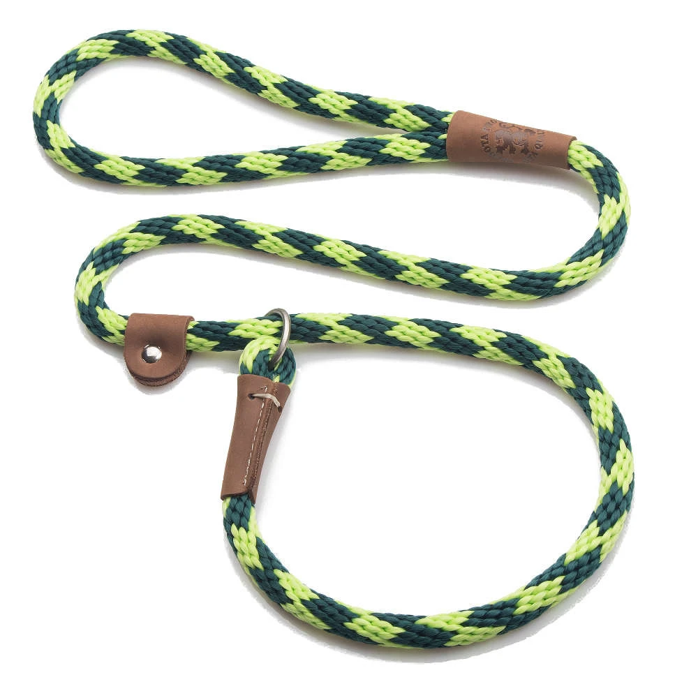 Mendota Pet Small Slip Checkered Dog Leash, Diamond Jade, 3/8-in x 4-ft
