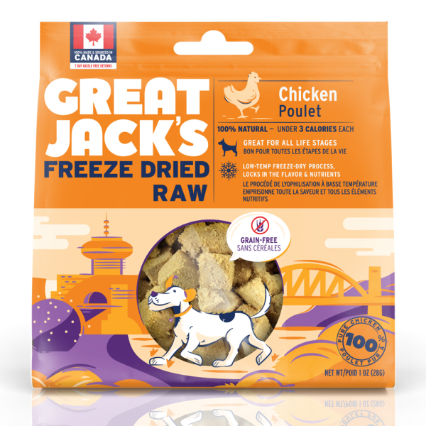Great Jack's Chicken Grain-Free Freeze-Dried Dog Treats, 28-gram