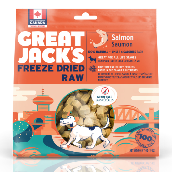 Great Jack's Salmon Grain-Free Freeze-Dried Dog Treats, 198-gram