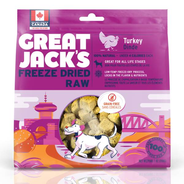 Great Jack's Turkey Grain-Free Freeze-Dried Dog Treats, 198-gram