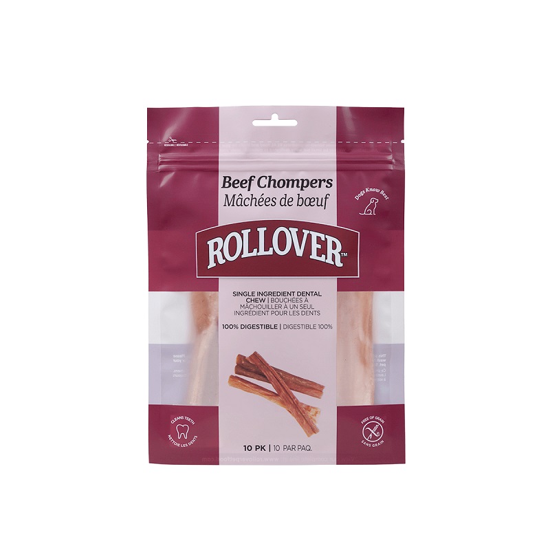 Rollover Premium Beef Chompers Dog Treats, 10-pk