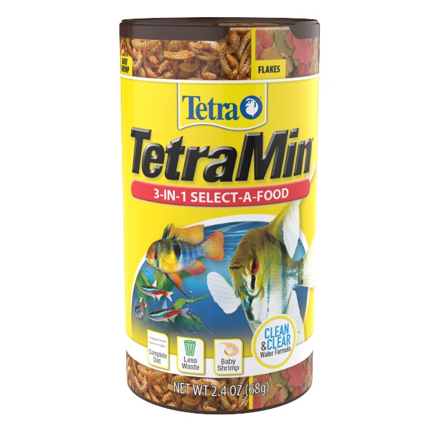 TetraMin 3 In 1 Flakes, Treats & Granules Fish Food, 2.4-oz jar