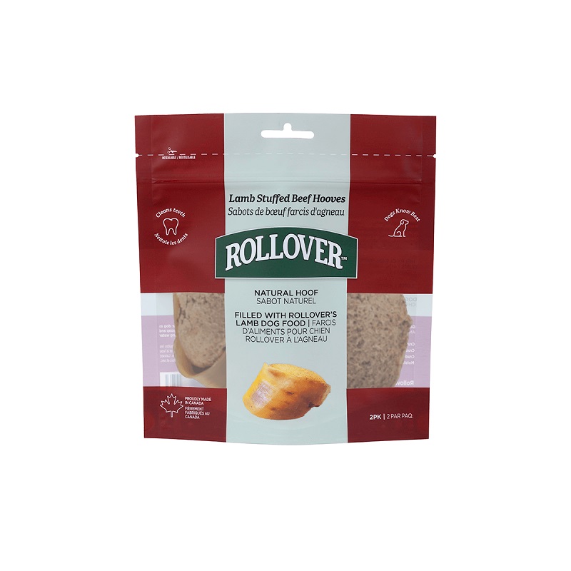 Rollover Premium Lamb Stuffed Beef Hooves Dog Treats, 2-pk