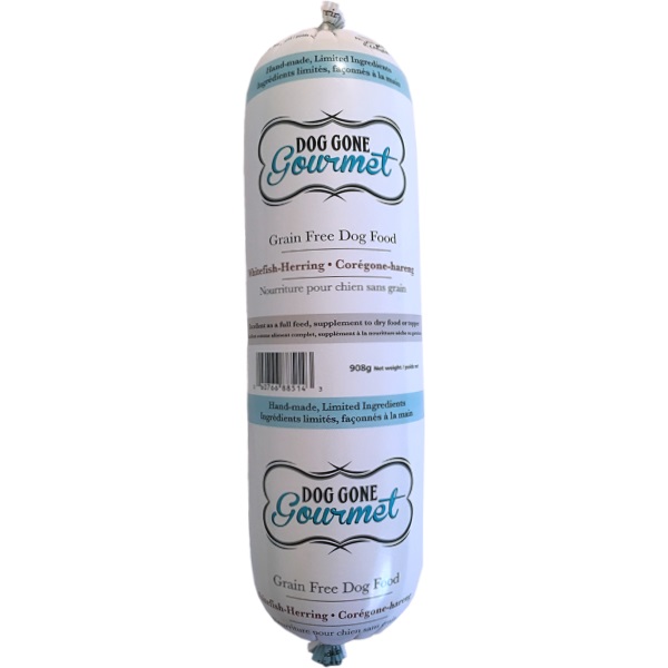 Rollover Premium Dog Gone Gourmet Grain-Free Whitefish Herring Dinner Dog Food, 908-gram