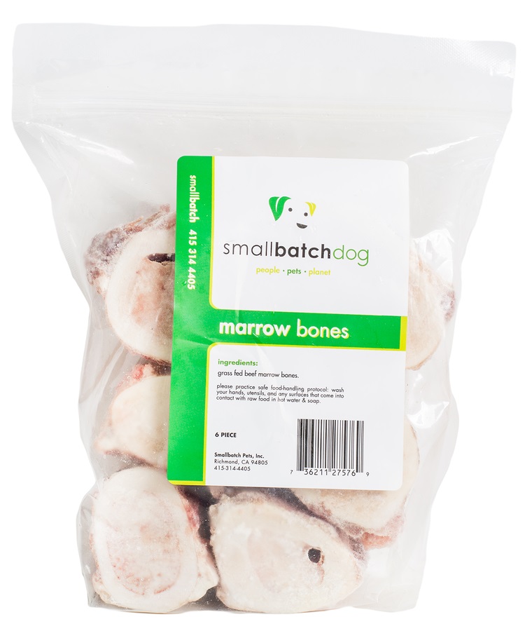 Smallbatch 2'' Beef Marrow Bone Frozen Dog Treat, 6-count