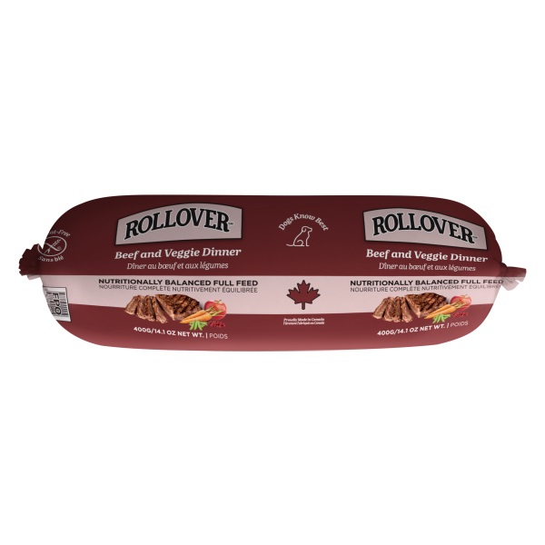 Rollover Super Premium Beef & Veggie Dinner Dog Food, 454-gram