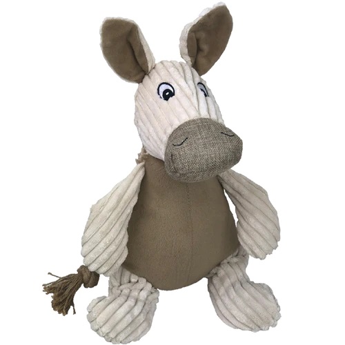 Pet Lou Twisted Donkey Dog Toy, 15-in