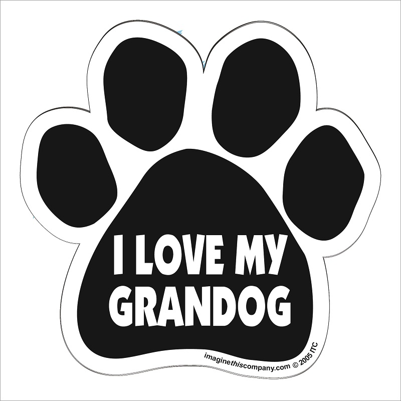 Imagine This Company "I Love My Grandog" Paw Shape Magnet
