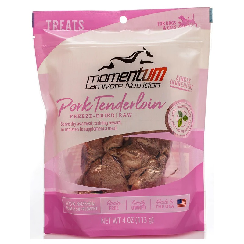Momentum Carnivore Nutrition Freeze-Dried Pork Tenderloin for Dogs & Cats, 4-oz
