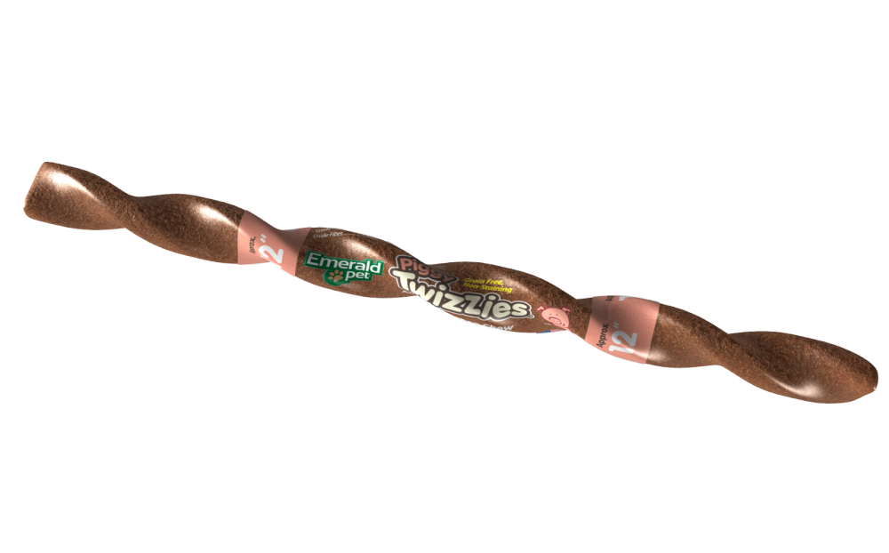 Emerald Twizzies 12'' Piggys Dog Treats, 30-count