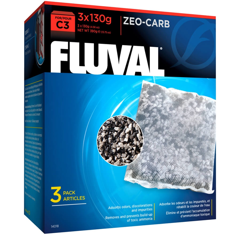 Fluval C3 Zeo-Carb Filter Media, 3 count