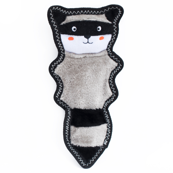 ZippyPaws Z-Stitch Skinny Peltz Dog Toy, Raccoon