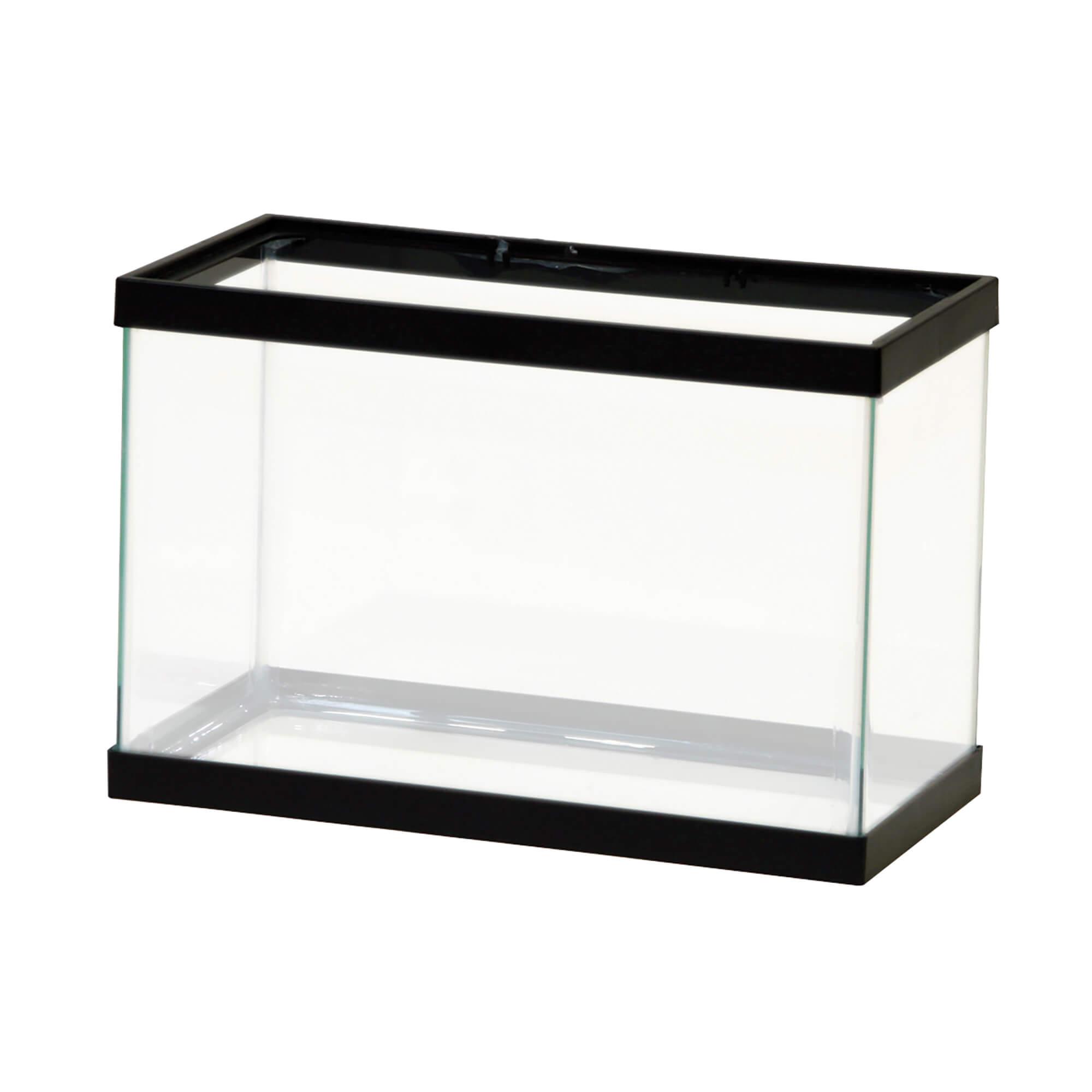 Aqueon Standard Glass Rectangle Aquarium with Black Frame, 2.5-gal