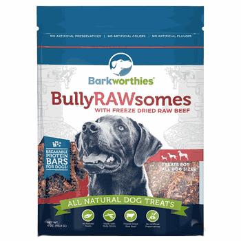 Barkworthies Bully Rawsomes Freeze-Dried Raw Beef Dog Treats, 4-oz