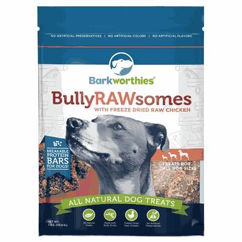 Barkworthies Bully Rawsomes Freeze-Dried Raw Chicken Dog Treats, 4-oz (Size: 4-oz)