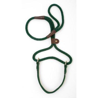 Mendota Pet Large Martingale Slip Walker Dog Collar & Leash, Hunter Green, 1/2-in x 6-ft