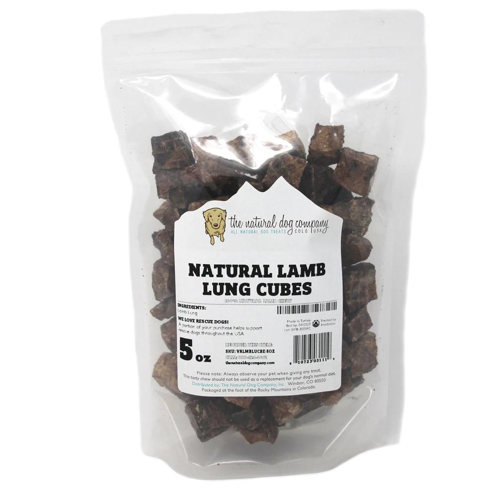 Tuesday's Natural Dog Company Lamb Lung Cubes Dog Treats, 5-oz