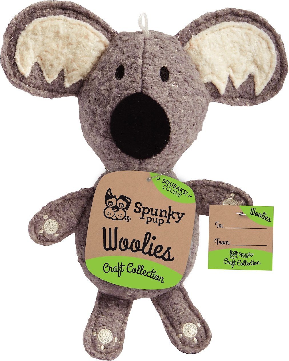 Spunky Pup Woolies Koala Dog Toy