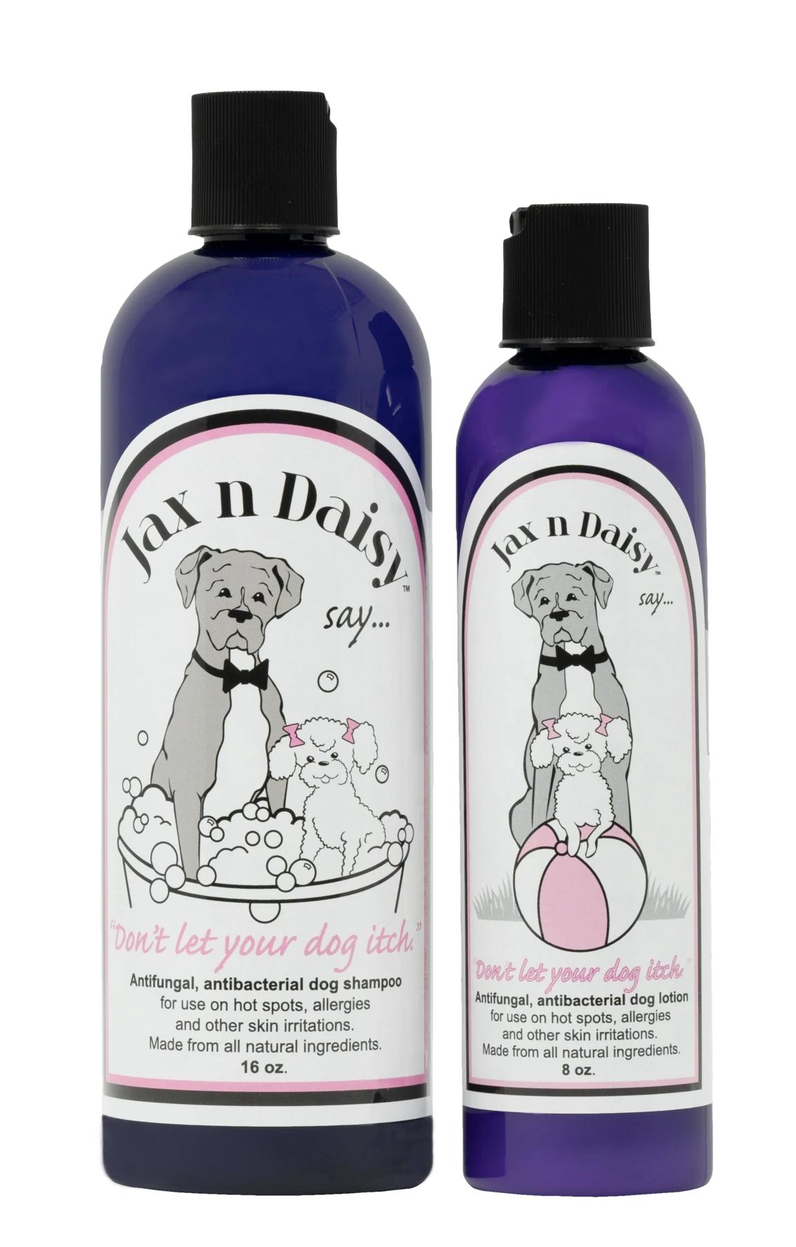 Jax n Daisy Antifungal & Antibacterial Dog Lotion & Shampoo, 2-pk