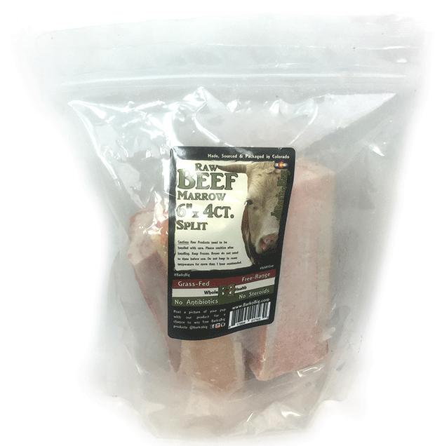 BarknBig Frozen Raw Beef Split Marrow, 6-in, 4-count