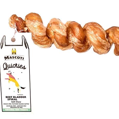Mascoti Beef Bladder Spiral Dog Treat, 5-8-in