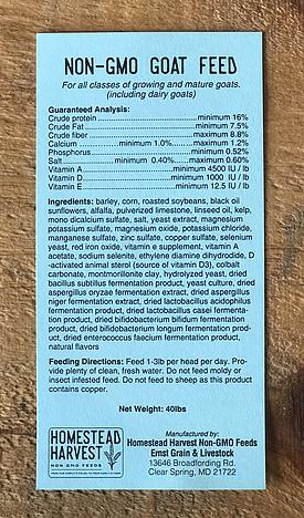 Wholesome Harvest Non-GMO Goat Feed 16%, 40-lb