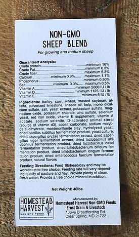 Wholesome Harvest Non-GMO Sheep Blend 16%, 40-lb