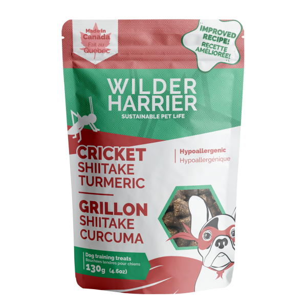 Wilder Harrier Friandises hypoallergéniques d'entraînement aux criquets shiitake curcuma, 130-gm