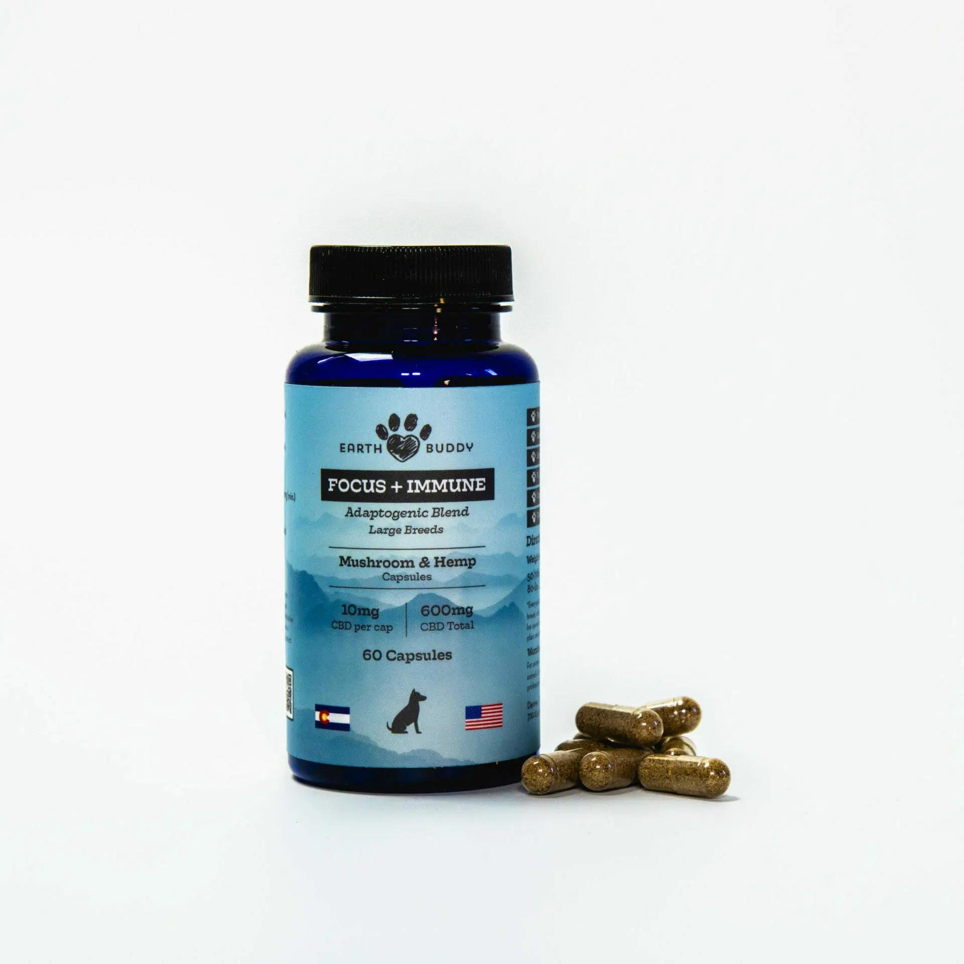 Earth Buddy Focus + Immune Mushrooms & H Pet Supplement, 10mg