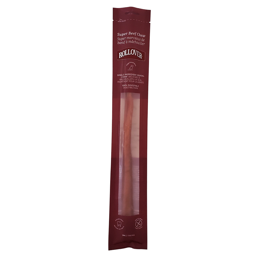 Rollover Premium Super Beef Chews Dog Treats, 6.5-in, 3-pk