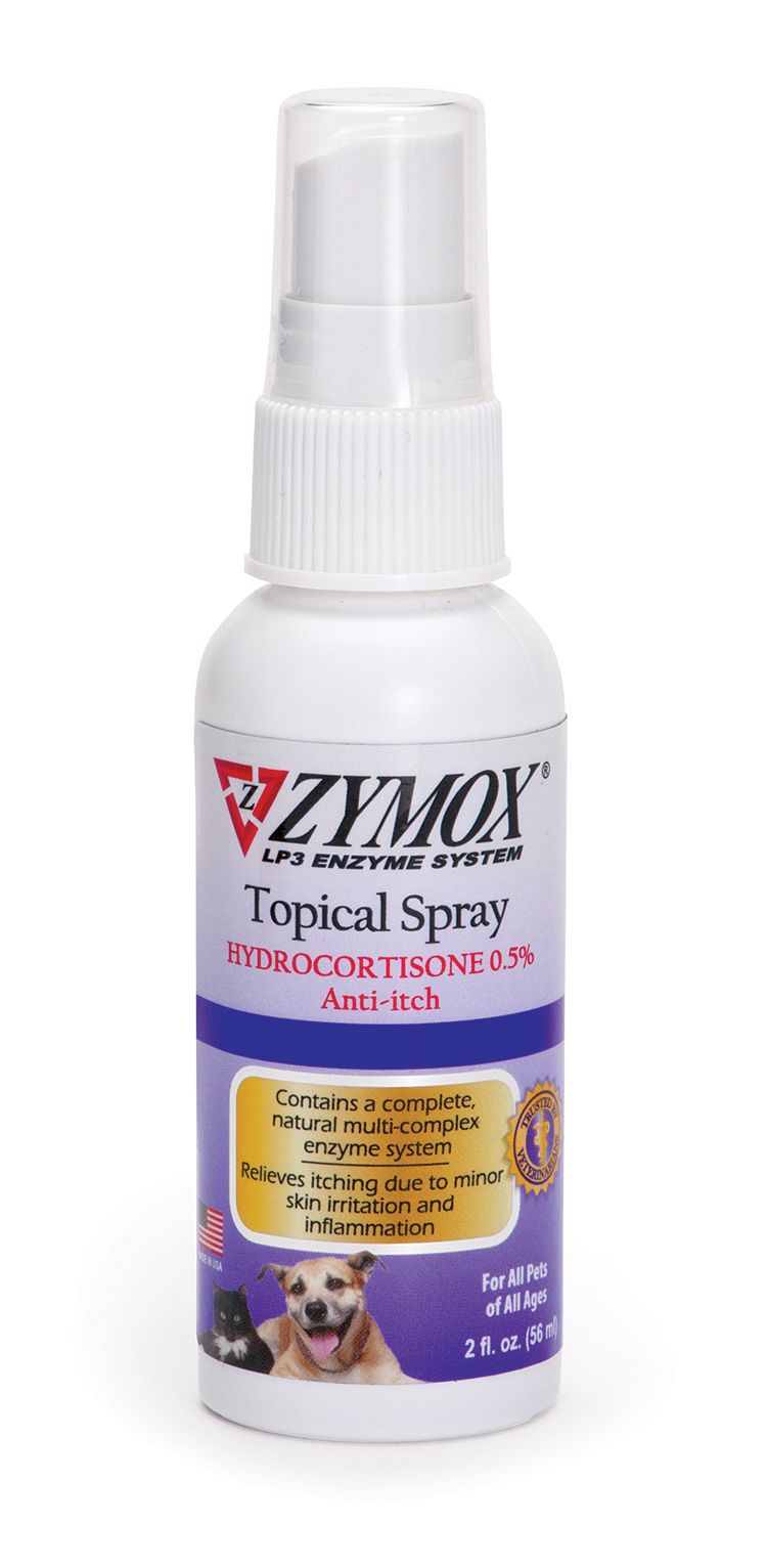 Zymox Enzymatic Topical Spray with Hydrocortisone 0.5 for Dogs Cats 2 oz bottle Sam s Cats Dogs Naturally