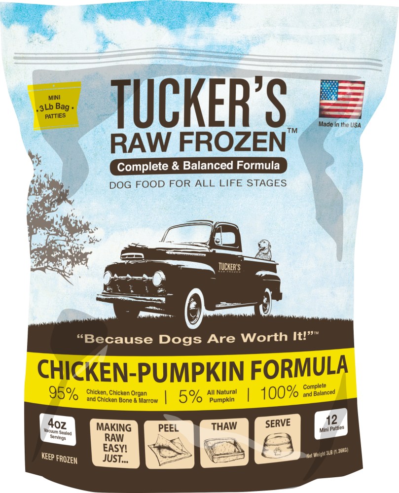 Tucker's Complete & Balanced Chicken & Pumpkin Raw Frozen Dog Food, 3-lb