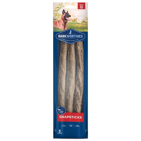 Barkworthies Snapsticks Dog Treat, Large, 3-pack