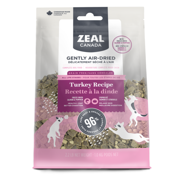 Zeal Canada Turkey, Salmon & Pumpkin Grain-Free Air-Dried Dog Food, 1-kg
