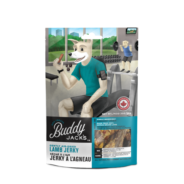 Buddy Jack's Lamb Jerky Grain-Free Air-Dried Dog Treats, 198-gram
