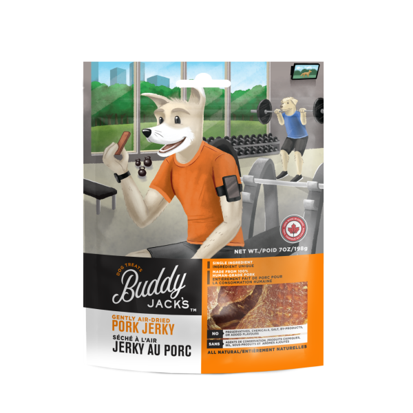 Buddy Jack's Pork Jerky Grain-Free Air-Dried Dog Treats, 198-gram