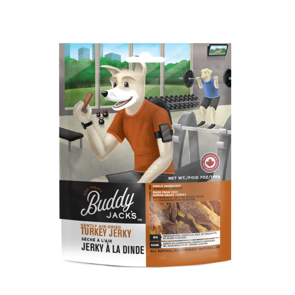 Buddy Jack's Turkey Jerky Grain-Free Air-Dried Dog Treats, 198-gram