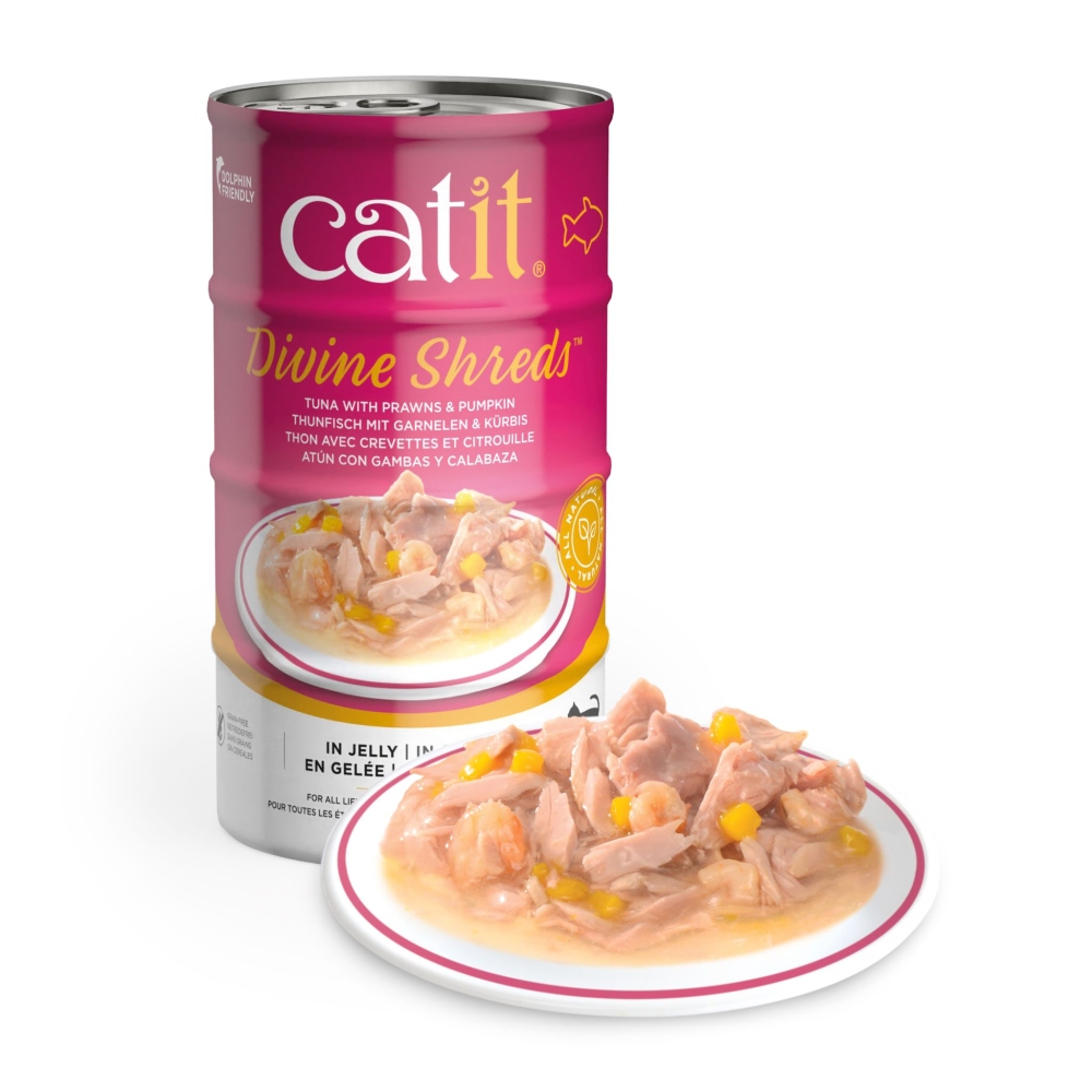 Catit Divine Shreds in Jelly, Tuna with Shrimp & Pumpkin