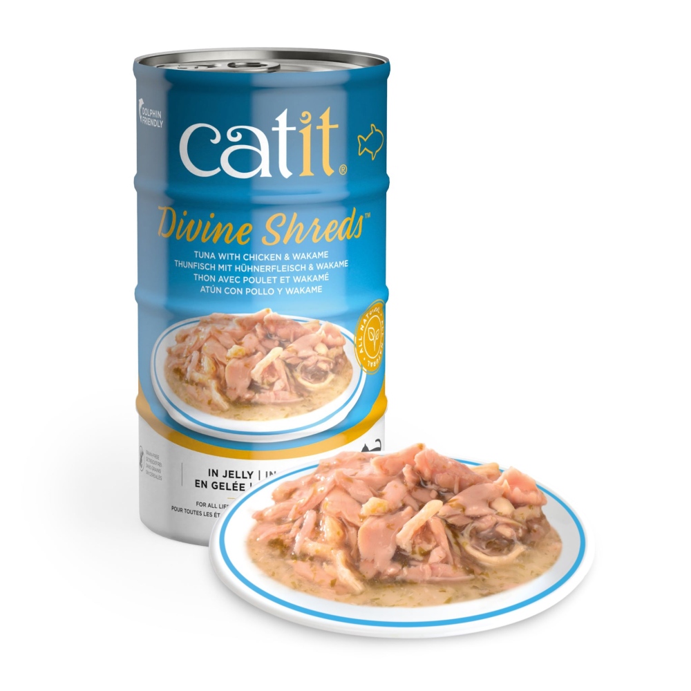 Catit Divine Shreds in Jelly, Tuna with Chicken & Wakame