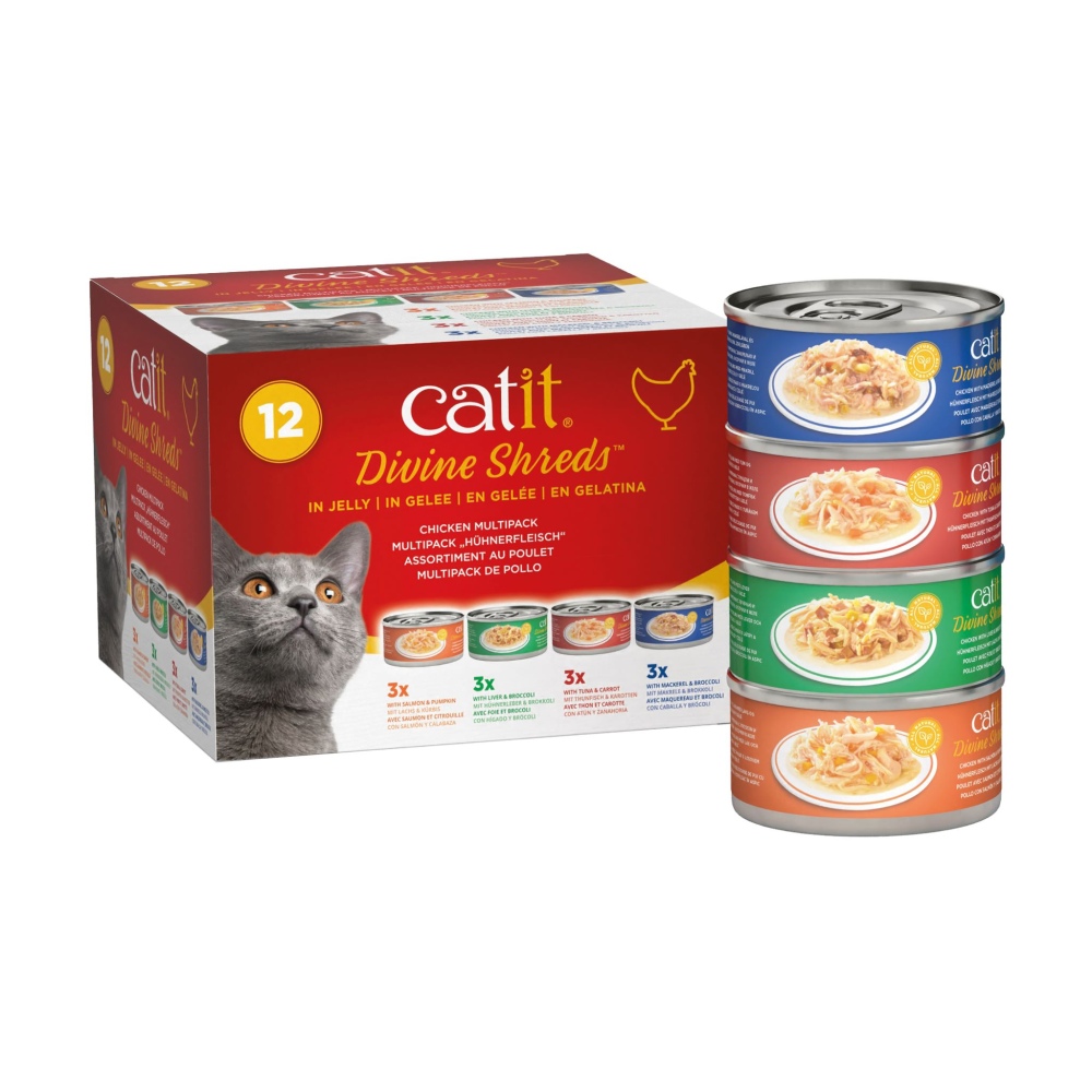 Catit Divine Shreds in Jelly, Chicken Multipack