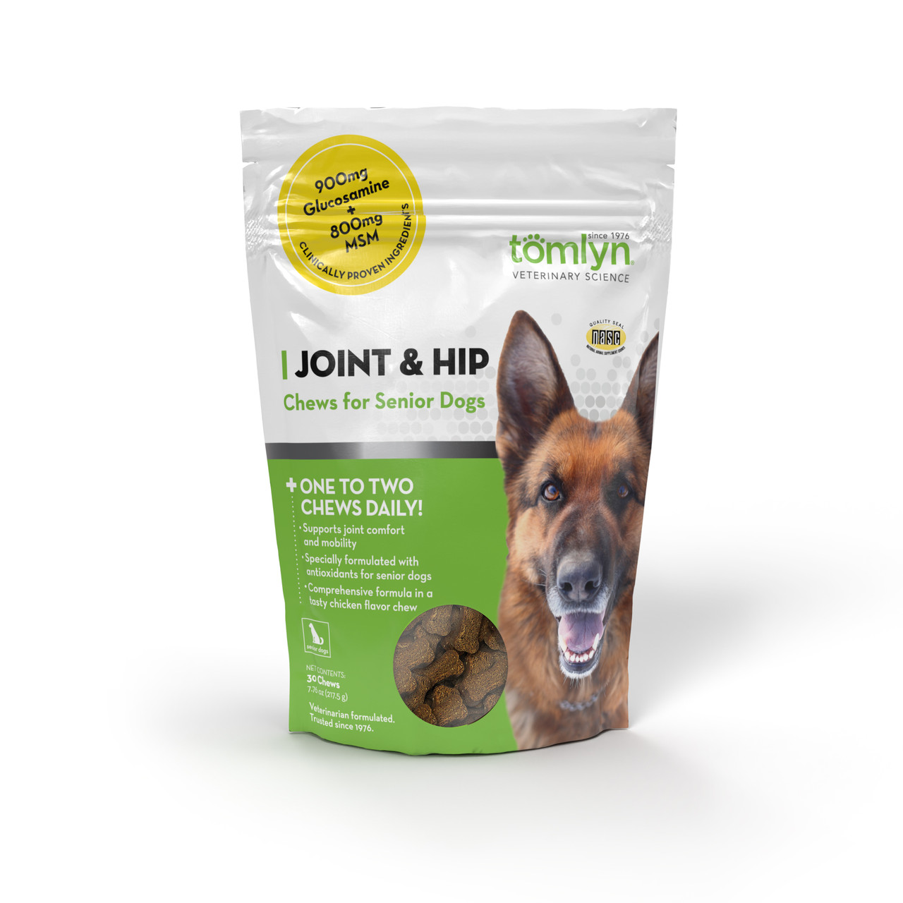 Tomlyn Joint & Hip Chews with MSM and Glucosamine for Senior Dogs, 30-count