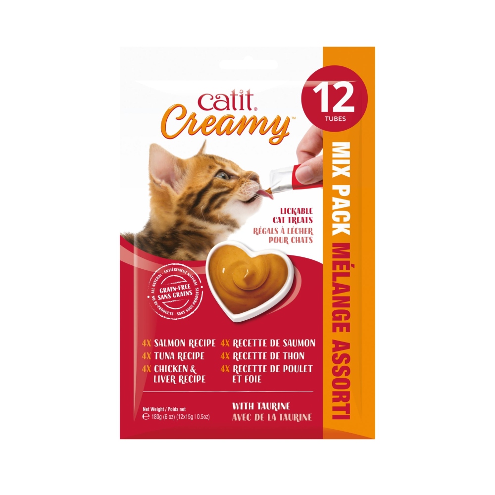 Catit Creamy Lickable Cat Treats, Assorted