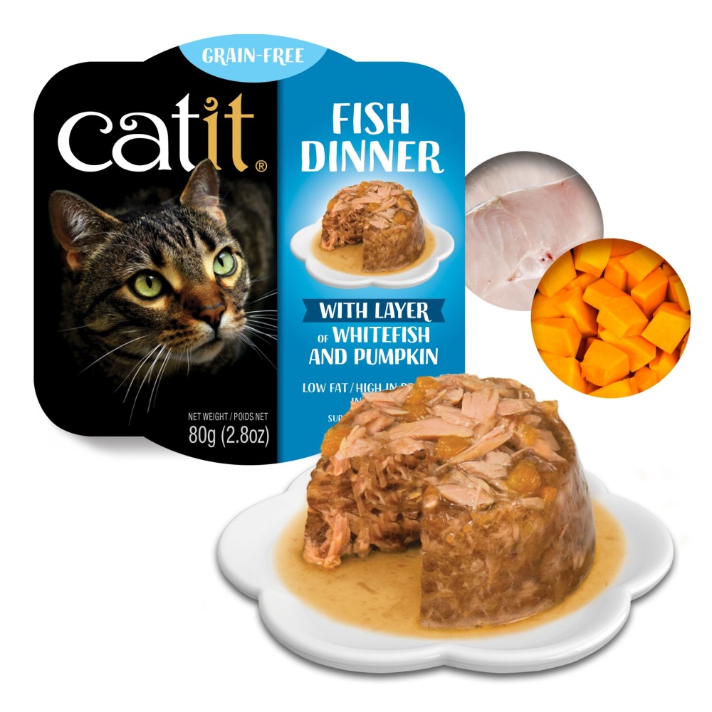 Catit Dinner, Fish with Whitefish & Pumpkin Wet Cat Food