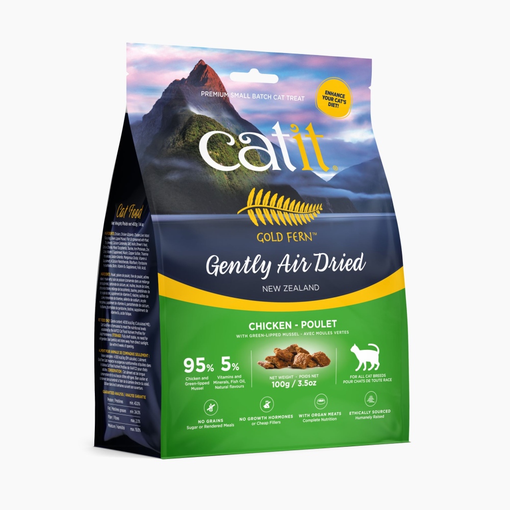 Catit Gold Fern Premium Chicken Air-Dried Cat Food, 100-gram