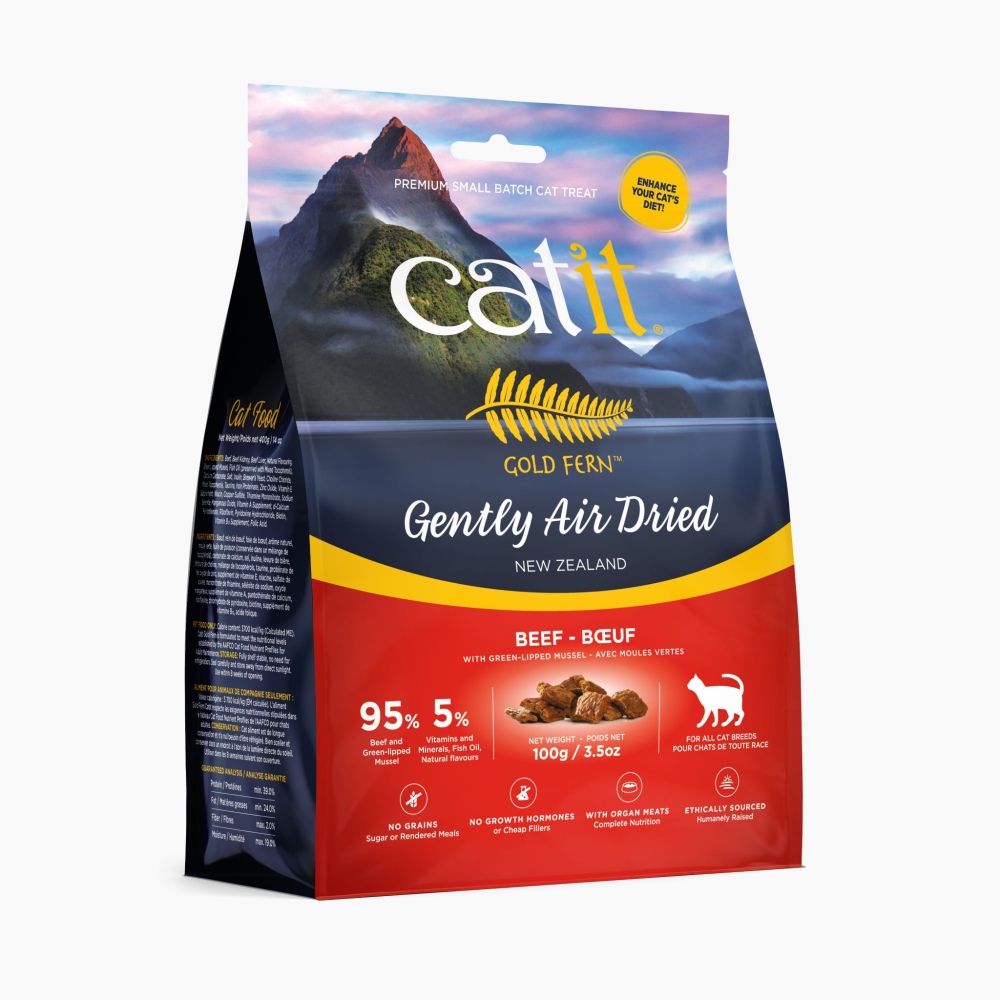 Catit Gold Fern Premium Beef Air-Dried Cat Food, 100-gram