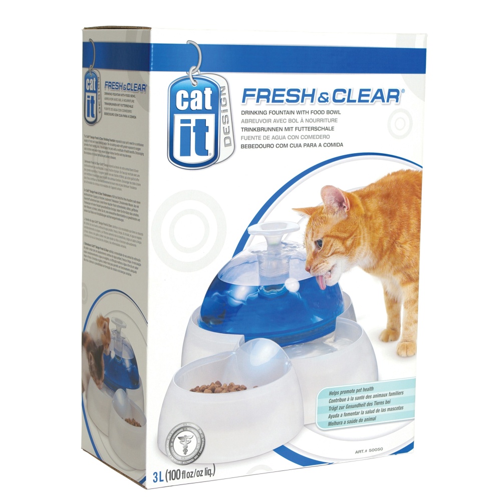 Catit Design Fresh & Clear Drinking Fountain & Food Bowl
