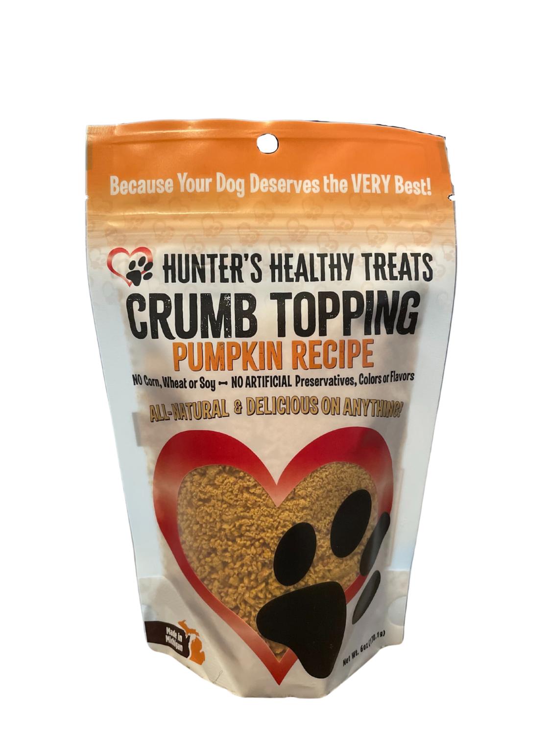 Hunter's Healthy Treats Pumpkin Crumb Topping Dog Treats, 6-oz