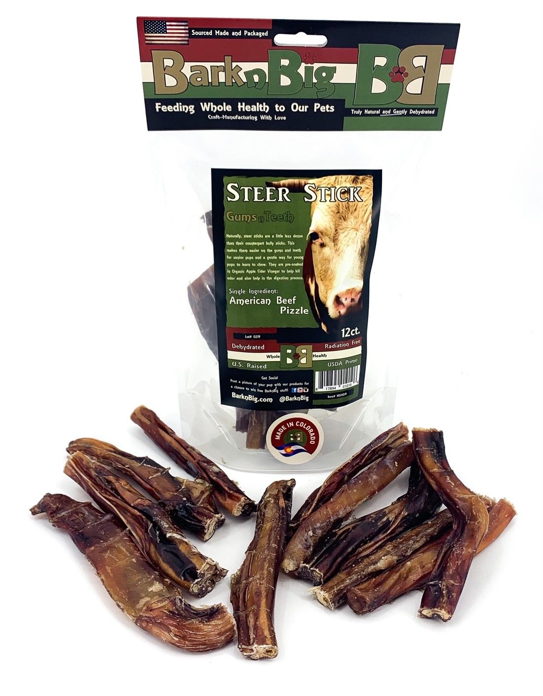 BarknBig Beef Steer Bites Dog Chews, 1-lb