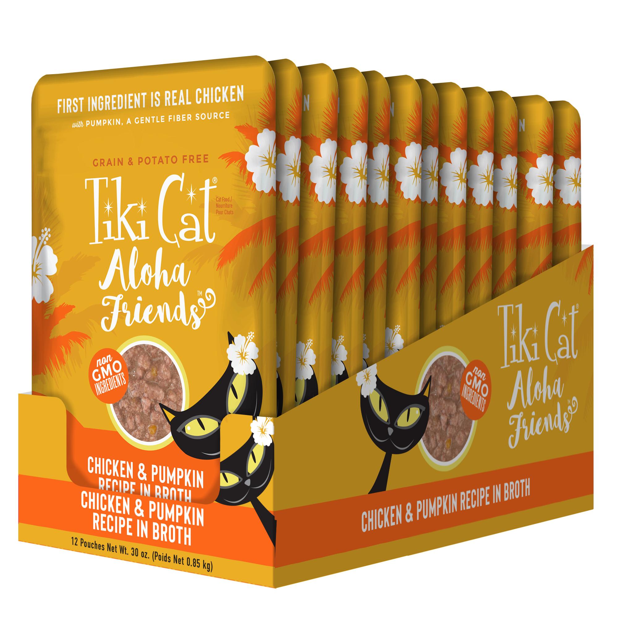 Tiki Cat Aloha Friends Chicken with Pumpkin Wet Cat Food, 2.5-oz pouch, case of 12 (**)