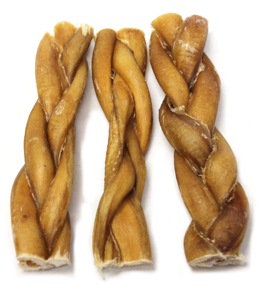 Tuesday's Natural Dog Company 6" Braided Bully Stick Low Odor Dog Treats